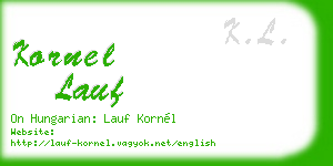 kornel lauf business card